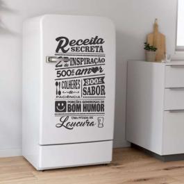 Adesivo para geladeira receita secreta Adesivo Personalizado 4x0 - colorido frente Vinil Brilho ou Fosco 