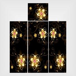 Adesivo para geladeira flor dourada Adesivo Personalizado 4x0 - colorido frente Vinil Brilho ou Fosco 