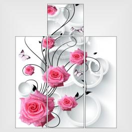 Adesivo para geladeira flor rosa Adesivo Personalizado 4x0 - colorido frente Vinil Brilho ou Fosco 