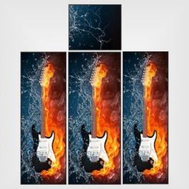 Adesivo para geladeira guitarra Adesivo Personalizado 4x0 - colorido frente Vinil Brilho ou Fosco 