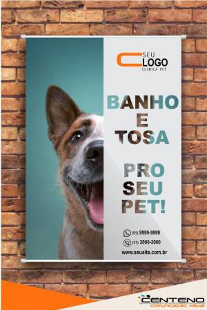 Banner impressão digital Lona 150cm x 100cm 4x0 - colorido frente  Bastão, Corda e ponteira 