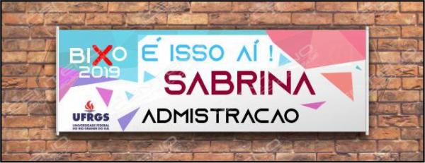 Faixa bixo vestibular administração 2 Lona Retangular 4x0 - colorido frente Impressão digital Bastão nas laterais 