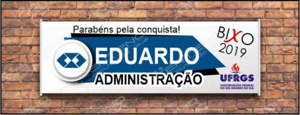 Faixa bixo vestibular administração 5 Lona Retangular 4x0 - colorido frente Impressão digital Bastão nas laterais 