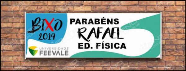 Faixa bixo vestibular Educação Fisica 1 Lona Retangular 4x0 - colorido frente Impressão digital Bastão nas laterais 