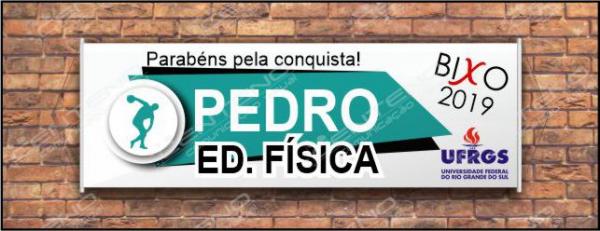 Faixa bixo vestibular Educação Fisica 4 Lona Retangular 4x0 - colorido frente Impressão digital Bastão nas laterais 