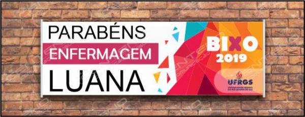 Faixa bixo vestibular enfermagem 5 Lona Retangular 4x0 - colorido frente Impressão digital Bastão nas laterais 