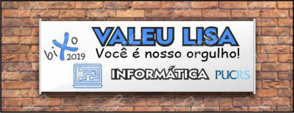 Faixa bixo vestibular informatica 1 Lona Retangular 4x0 - colorido frente Impressão digital Bastão nas laterais 