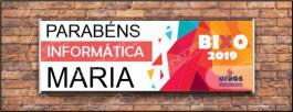 Faixa bixo vestibular informatica 5 Lona Retangular 4x0 - colorido frente Impressão digital Bastão nas laterais 