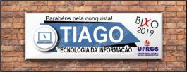 Faixa bixo vestibular informatica 2 Lona Retangular 4x0 - colorido frente Impressão digital Bastão nas laterais 