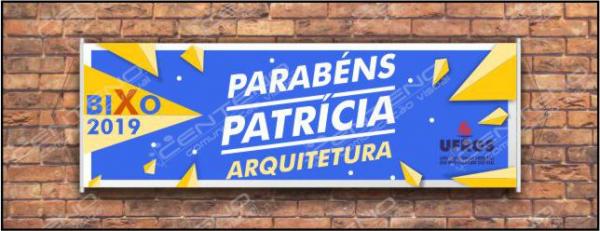 Faixa bixo vestibular arquitetura 3 Lona Retangular 4x0 - colorido frente Impressão digital Bastão nas laterais 