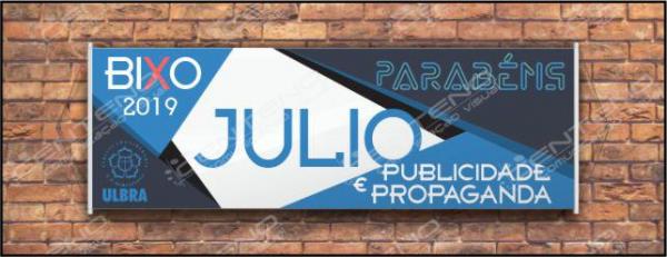 Faixa bixo vestibular Publicidade e Propaganda 3 Lona Retangular 4x0 - colorido frente Impressão digital Bastão nas laterais 