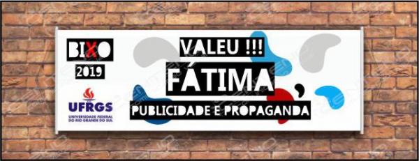 Faixa bixo vestibular Publicidade e Propaganda 4 Lona Retangular 4x0 - colorido frente Impressão digital Bastão nas laterais 