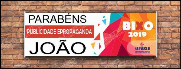 Faixa bixo vestibular Publicidade e Propaganda 5 Lona Retangular 4x0 - colorido frente Impressão digital Bastão nas laterais 