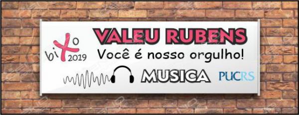 Faixa bixo vestibular música 2 Lona Retangular 4x0 - colorido frente Impressão digital Bastão nas laterais 