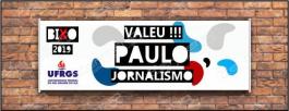 Faixa bixo vestibular Jornalismo 4 Lona Retangular 4x0 - colorido frente Impressão digital Bastão nas laterais 