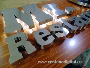 Letra Caixa Inox inox Personalizado  Polido ou Escovado Corte CNC lazer led