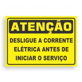 Placa de atenção 4 PVC 2mm Retangular 25cm x 18cm / 35cm x 25cm / 50cm x 35cm 4x0 - colorido frente Impressão digital 4 furos ou fita dupla face verniz de proteção