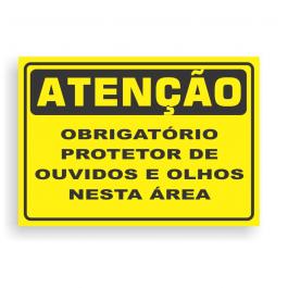 Placa de atenção 2 PVC 2mm Retangular 25cm x 18cm / 35cm x 25cm / 50cm x 35cm 4x0 - colorido frente Impressão digital 4 furos ou fita dupla face verniz de proteção