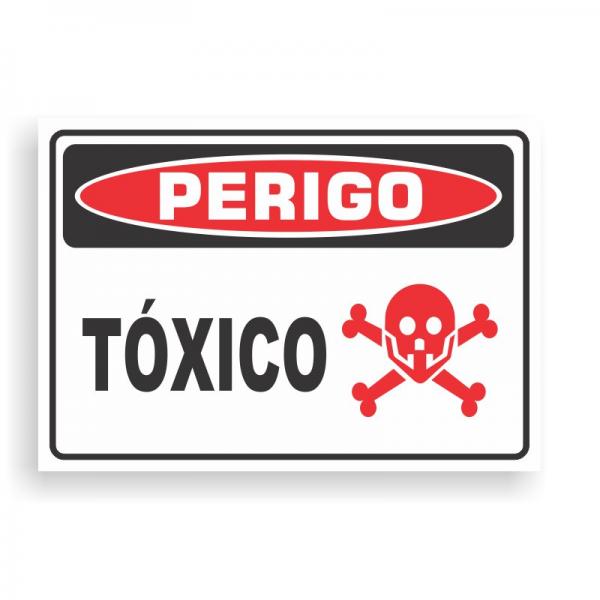 Placa de PERIGO - TÓXICO * SIMBOLO|* PVC 2mm Retangular 25cm x 18cm / 35cm x 25cm / 50cm x 35cm 4x0 - colorido frente Impressão digital 4 furos ou fita dupla face verniz de proteção