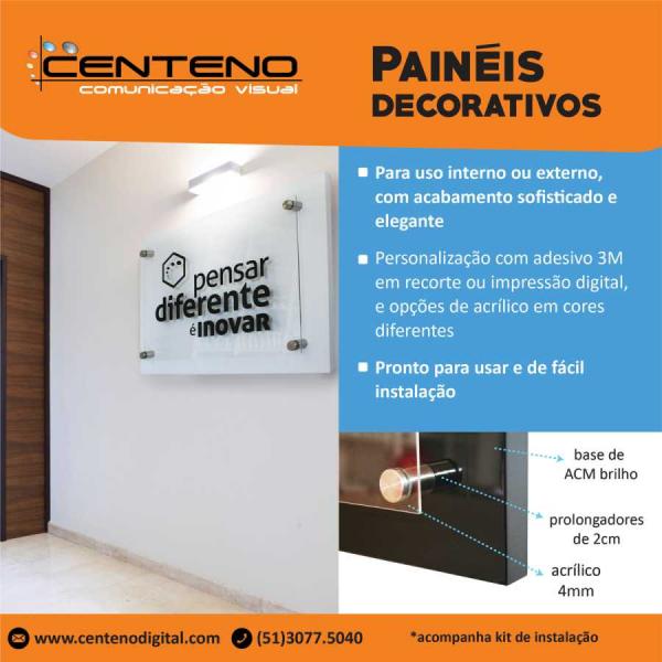 Placa para escritorio - LUXO Aluminio e Acrilico Personalizado 4x0 - colorido frente Impressão digital Prolongadores de aço inox 