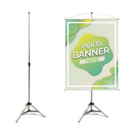 Porta Banner - Pedestal para Banner - Suporte para Banner Aluminio 180cm  Aluminio fosco  